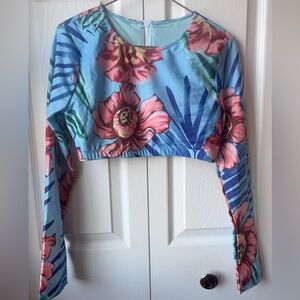 Swimsuit Top IconSwim Swimsuit Long Sleeve Floral Print Beach Boho